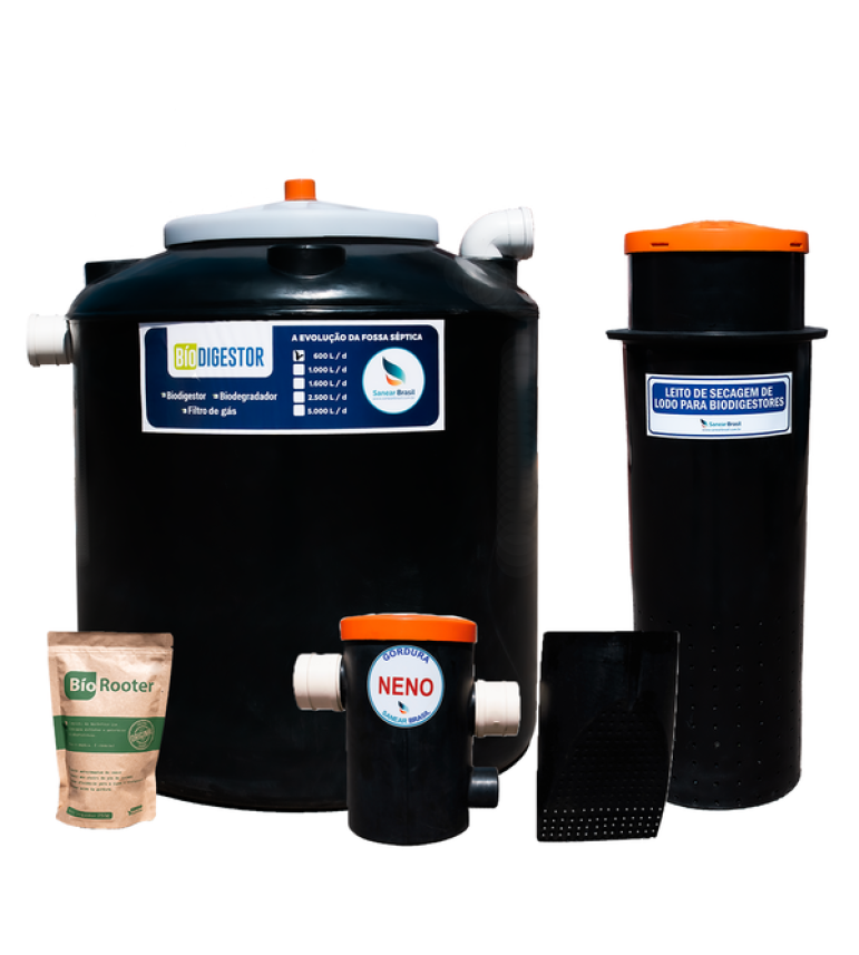 Kit Biodigestor 600l/dia + Leito E Caixa De Gordura 20l